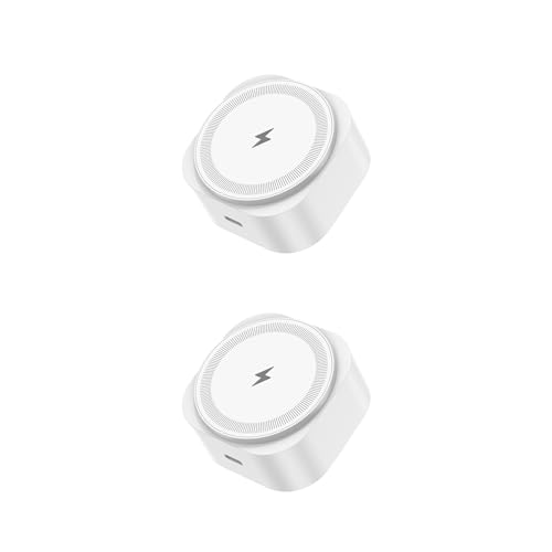 Wall Outlet Wireless Charger 2-Pack, Qi2 15W MagSafe-Compatible Magnetic Charger with USB-C Port, Plug-in Cordless Design for Kitchen & Nightstand, Compatible with iPhone 17/16/15/14/13/12, White