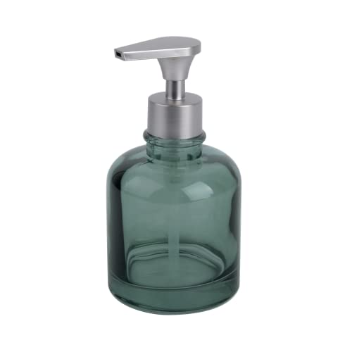 KOOK TIME Distributeur Savon Liquide Frasco | Distributeur Savon Verre Transparent pour la Salle de Bain ou Cuisine | Flacon Pompe Verre | Matériel : Verre Capacité : 320 ML. Dia. 8x16cm. Vert Cover