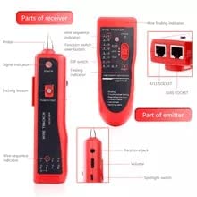 ULTRABYTES Network Cable Wire Tracker Cable Tester UTP STP RJ11 RJ45 Cat5 Cat5E Cat6 Telephone Wire Tracker Tracer Toner Detector Line Finder AR-868. 1