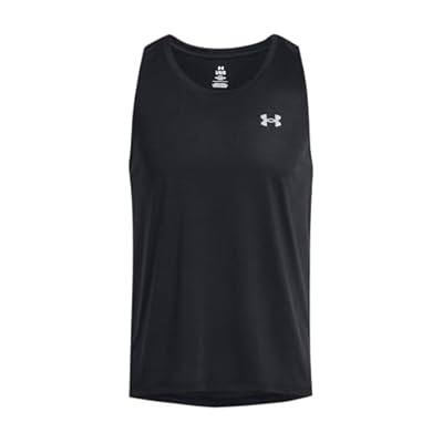 Under Armour Launch Singlet Camiseta sin mangas para hombre  camiseta de deporte ligera y de secado rápido  color negro/reflectante