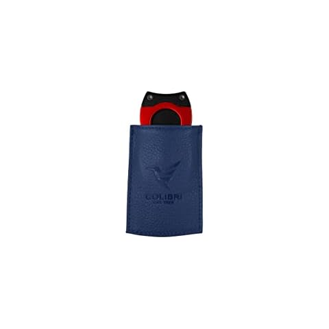Colibri Leather Case for Lighter Or Cutter (Blue-Large) Cover