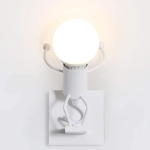 Humanoïde Applique Murale Interieur E27 Moderne Applique Murale Industrielle Lampe Murale de Style Simple pour le Salon Couloir Chambre à Coucher 220V...