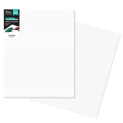 Canvas Boards 2-Pack 16x20 Flat Canvas Panels Primed Polyester-Cotton Blank Canvas Set for Painting Acrylic Oil Gouache & Tempera Art Supplies for Students Beginners & Home Studio