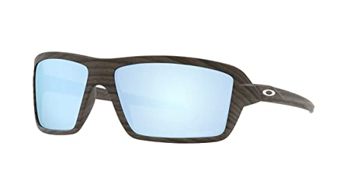 Oakley Cables Sunglasses Woodgrain with Prizm Deep Water Polarized Lens 63mm OO9129