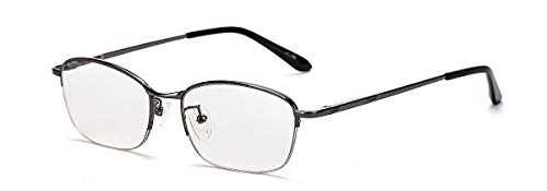 progressive Multifocal Computer Reading Glasses Presbyopic Eyewear Blue Light Blocking Eyeglasses Anti Glare Eye Strain for Men (Gunmetal, 2.5)