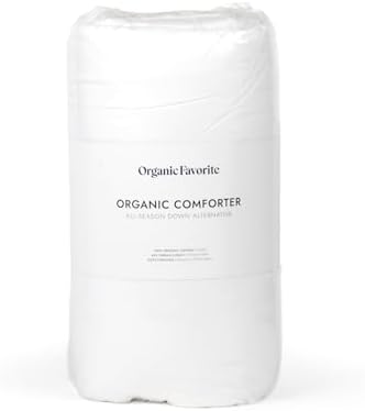 100% Organic Cotton Comforter/Duvet Insert, All-Season, Hypoallergenic, Luxurious Down Alternative, 400 Thread Count, Box-Stitch - King Size, White - Thumbnail 3