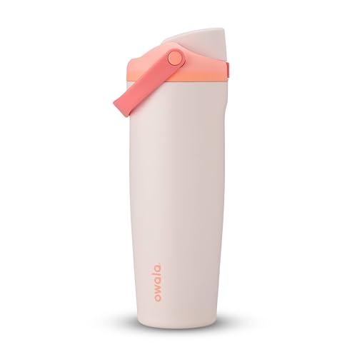 Image of Owala FreeSip Sway Insulated Stainless Steel Water Bottle with Two-Way Spout, Built-In Straw and Bucket Handle, Made for Travel, School, and Sports, 30oz, BPA Free, Leak Proof, Sparkling Sherbet