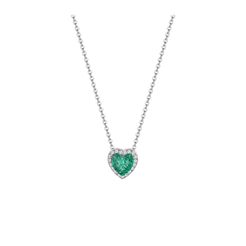 Collier de bijoux émeraude en chaîne de clavicule au design d'amour vintage