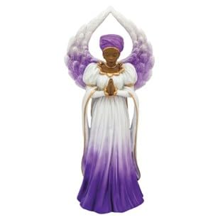 Statuette ange de culte haut de gamme ornée de détails or et rose