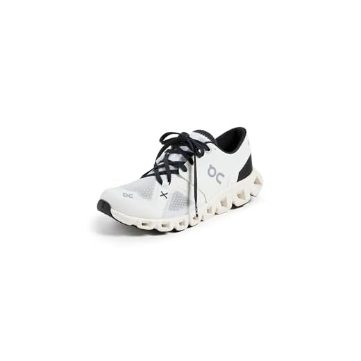 On Women's Cloud X 3 Sneakers, White/Black, 6 Medium US