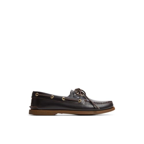 Image of Sperry Men's Authentic Original 2-Eye Leather Boat Shoe, Amaretto, 10 W