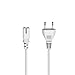 Produktbild Hama Netzkabel 2 polig, Eurostecker, 5m (Doppelnut/C7, 2 Pin, Stromkabel, Netzkabel Eurostecker, Gerätekabel, Ersatzkabel, für Drucker, Netzteile, Fernseher, Radio, Kassettenrekorder etc.) weiß