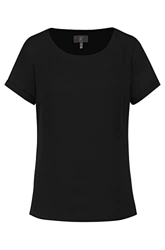 Greiff Corporate Wear Shirts Damen Chiffon Bluse Kurzarm Regular Fit Schwarz Modell 6577 1446 Größe 42