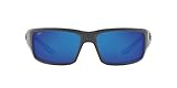 Costa Del Mar Men's Fantail Polarized Rectangular Sunglasses, Matte Grey/Blue Mirrored...