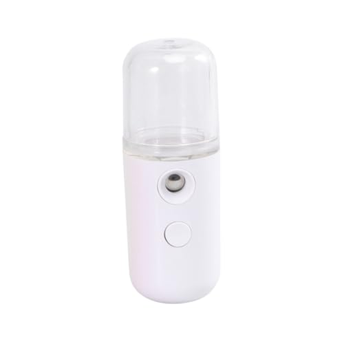 Outanaya 2 piezas Pulverizador Facial Nano de Humidificador Portátil de Bruma Hidratante Colores Blanco y Rosa para Cuidado y Hidratación Profunda