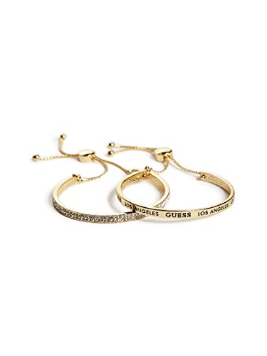 GUESS Factory Women's Gold-Tone Logo Bangle Set