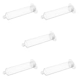 Utoolmart グルーシリンジ ディスペンサーのシリンジ 接着剤シリンジ ディスペンサー 注入器 ディスペンサー専用シリンジ 30cc 透明 5個入り ゴムストッパー付き シリンジ 産業用 プラスチック製 工業用接着剤ディスペンスシリンジ バレルチューブ
