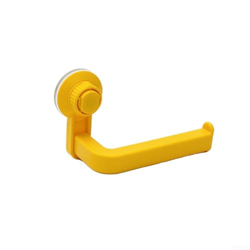 Zilimontt Porte-rouleau de papier toilette à ventouse sans perçage pour montage mural en ABS solide 10 x 14,5 cm (jaune)