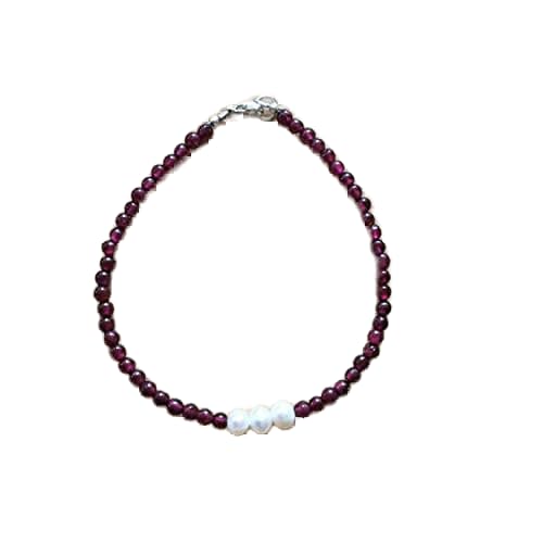 Bracelet grenat perle d'eau douce empilable 7 pouces bijoux pierres naturelles unisexe