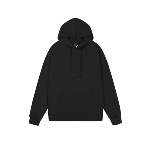 Hoodies for Men Solid Color Classic Long Sleeve Hooded Sweatshirt Soft Comfy Casual Drawstring Hoodie with Pockets