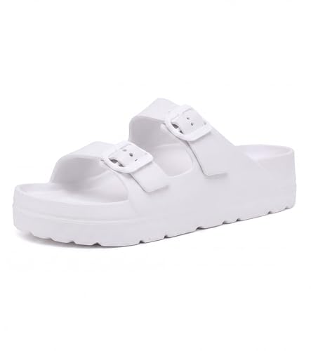 Haifago Women's White Arch Support Platform Sandals