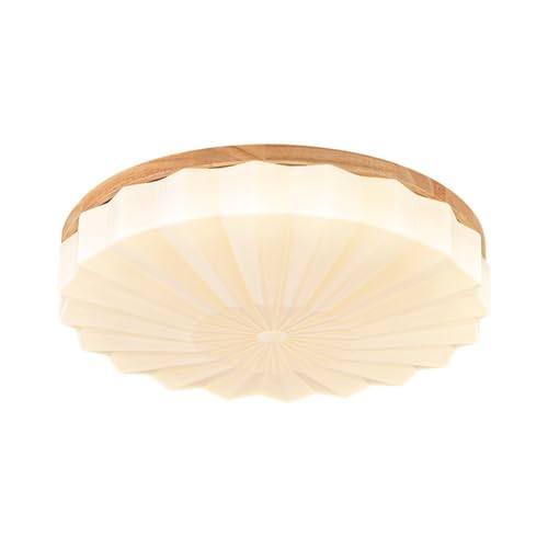 Lámpara De Techo Nórdica Simple De Troncos, Moderna Lámpara De Techo Redonda De Acrílico, Iluminación LED De 3 Colores Para Sala De Estar, Cocina De Estilo Rústico.