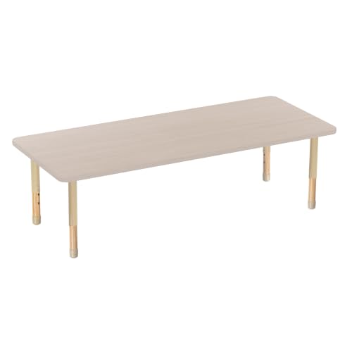 Image of Factory Direct Partners 30 inch x 72 inch Rectangle Kids Classroom Table with Adjustable Chunky Wood Legs
