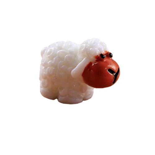 Figurine en résine artisanale de mouton pour décoration de pot de plante et jardin