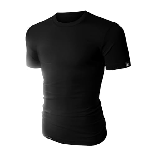 Camiseta Camisa Masculina 100% Algodão Slim Fit Lisa Básica Fio 30.1 (G, PRETO)