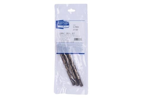 Image of Century Drill & Tool 26827 Cobalt Drill Bit, 27 /64 inch, Pro Pack of 3