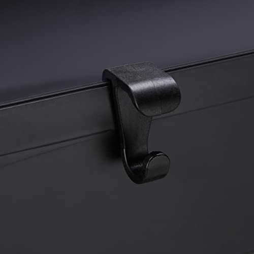 Relaxdays Nischenwagen, Kunststoff, HBT 98 x 15,5 x 40,5 cm, schmales Nischenregal Bad, Küche, 4 Haken & Fächer, schwarz