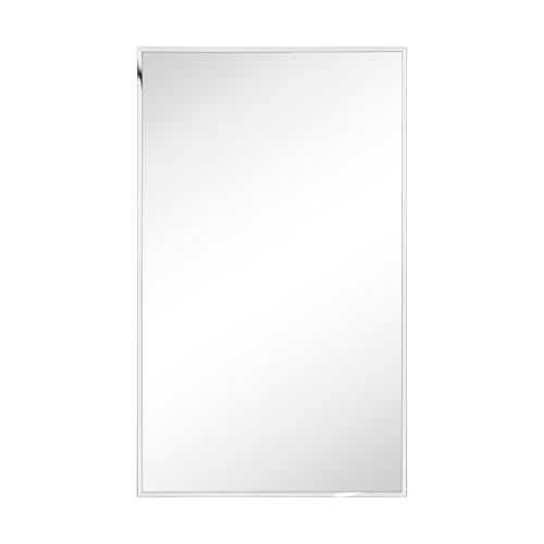 Image of TEHOME 17.5'' x 29'' Chrome Recessed and Surface Mount Bathroom Medicine Cabinet with Mirror Square Cornered Metal Framed Rounded Rectangle Medicine Cabinet Mirror
