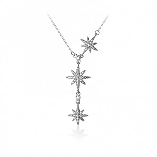 Bijoux pour femmes chaîne pendentif étoile argent 925 véritable et strass brillant