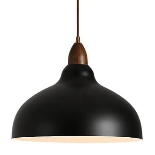 Lámpara Colgante Industrial de hierro negro en forma de cuenco para comedor y bar