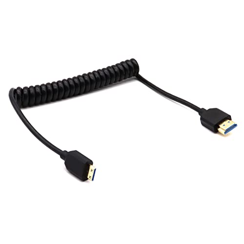 LOKEKE Coiled 8K MINI HDMI to HDMI Cable 2.1 Version, Gold-Plated HDMI to MINI HDMI Male to Male Cable Cord, 8K@60Hz 4k@120Hz - Image 3
