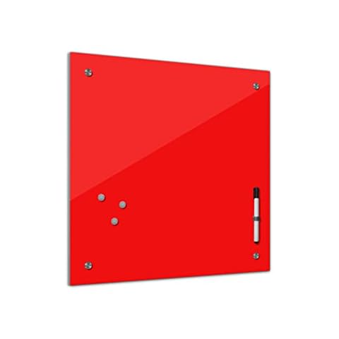 Bilderdepot24 Memoboard 40 x 40 cm | Farben | Rot | abwaschbare einfarbige Glas-Magnettafel Cover