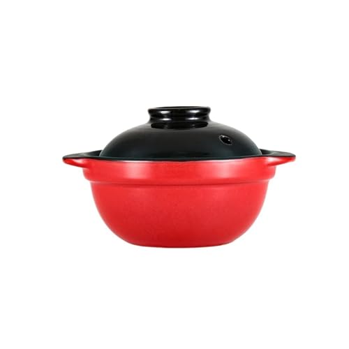 Cazuela pequeña, cazuela de cerámica, Olla Tradicional con asa para estofar (Verde) (roja)