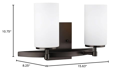 Image of Generation Lighting 4424602-778 Transitional Two Light Wall /Bath from Lighting-Alturas Collection Dark Finish, Brushed Oil Rubbed Bronze