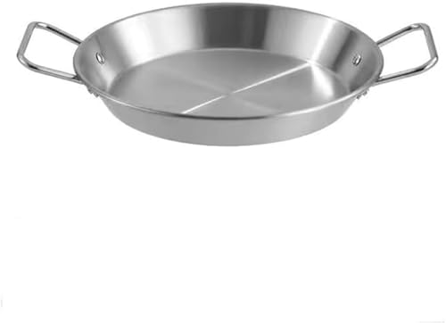 鍋 パエリアパン IH対応 ステンレス鋼 20cm-34cm料理 業務用 冷凍食品 プロフェッショナル 家庭、ホテル、レストランのすべての熱源にユニバーサルな火傷防止ハンドル (銀色の柄です,28cm)