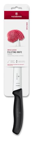 Victorinox Swiss Classic Cuchillo filetear, 16 cm, mango ergonómico, hoja flexible, negro