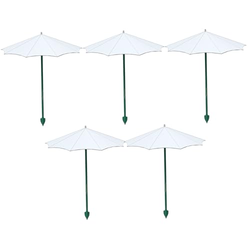 Sombrillas para plantas de exterior blancas | Pack de 5 paraguas de jardín de 13.39 pulgadas