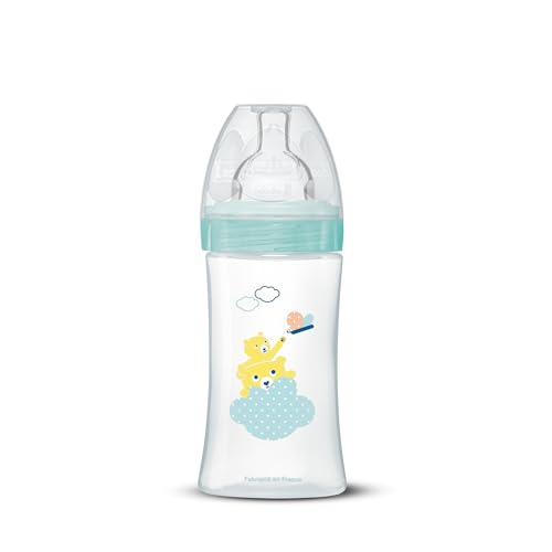 Dodie Biberon Anti-Colique Sensation+ Vert Air, 270 ml, 0-6 mois, Tétine Plate, Débit 2 Petite