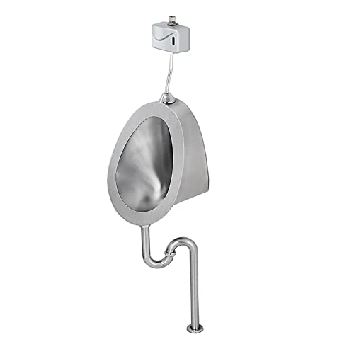 OTQEFTN Wall-Mounted Urinals, Stainless Steel Urinals with Automatic Flushing System, Vertical Stainless Steel Induction Flushing Urinals, Household Men's Urinals in Toilets