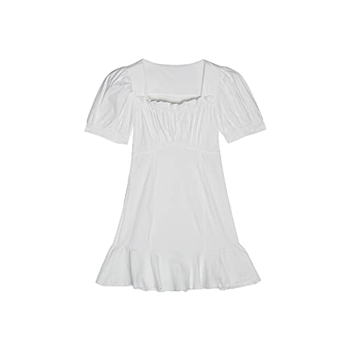 IJNHYTG Te Hace más Exquisito Vestido de Costura a Cuadros Estilo de Mujer Cintura Plisada Que Muestra una Falda Larga en Forma de ungada (Size : L)