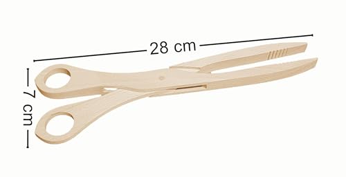 Wooden World - 10x Wooden Tongs Great for Grill BBQ Barbecue Serving Long 28 cm - Image 2