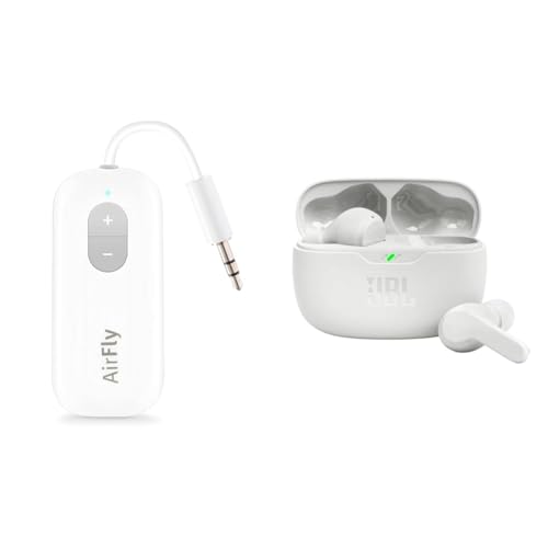 Image of Twelve South AirFly SE & JBL Vibe Beam True Wireless Headphones - White, Small