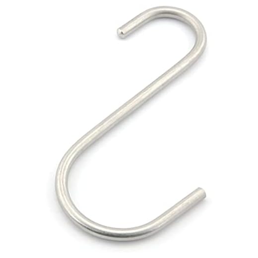 6 Pack 4.8 Inch Heavy Duty Solid Stainless Steel S Hook S Shape Durable Hanging Hooks for Heavy Items Tools, Auto Parts, Bicycle, Tires, Hoses.