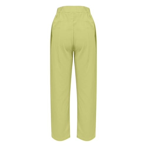 Linen Beach Pants Women Summer 2025 Trendy Casual High Waisted Pant Elastic Drawstring Trousers with Pockets3