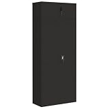 Yamxder Armadietto portadocumenti nero, 90 x 40 x 220 cm, in acciaio verniciato a polvere, design moderno con 4 ripiani, per ufficio, casa, ufficio, corridoio, terrazza e giardino