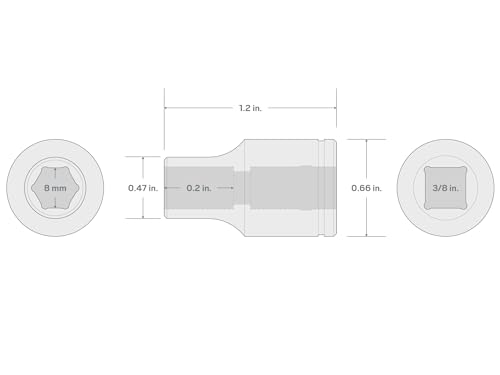 Image of TEKTON 3 /8 Inch Drive x 8 mm Shallow 6-Point Socket | SHD12108